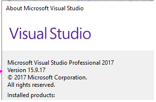 Visual Studio 15 9 17